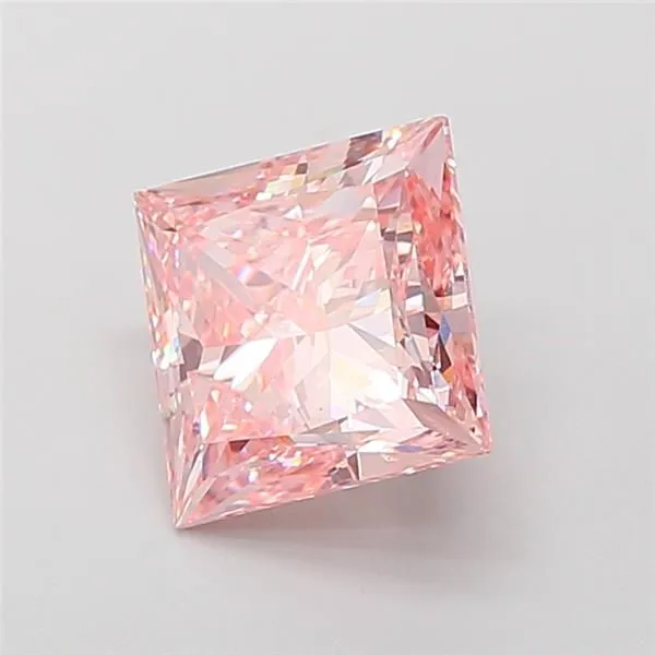 4.54ct PRINCESS Fancy Intense Pink VS1 Coloured Lab diamond