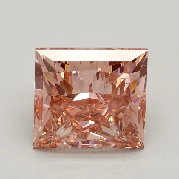 3.11ct PRINCESS Fancy Intense Pink SI1 Coloured Lab diamond