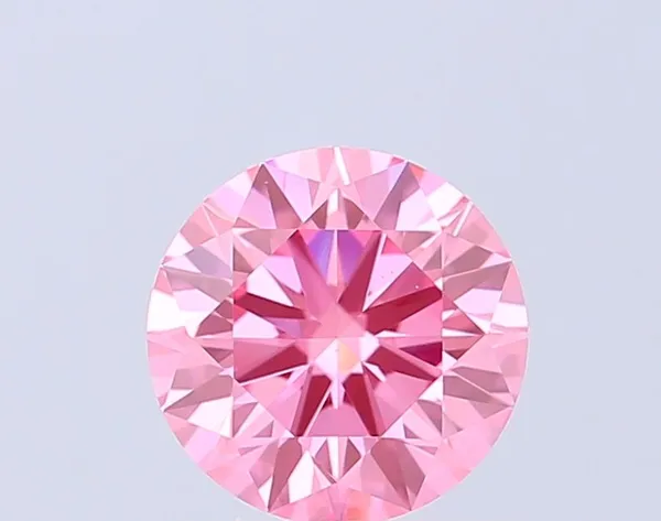 0.95ct ROUND Fancy Vivid Pink VS1 Coloured Lab diamond