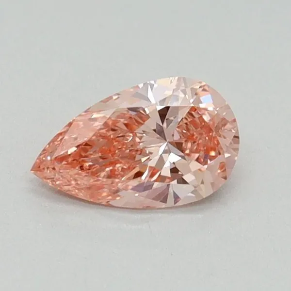 0.42ct PEAR Fancy Vivid Pink VVS2 Coloured Lab diamond