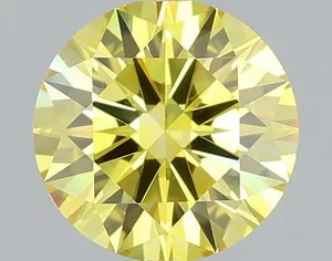 0.55ct ROUND Fancy Vivid Yellow VVS1 Coloured Lab diamond