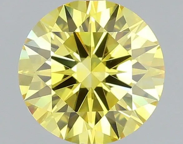 0.55ct ROUND Fancy Vivid Yellow VVS1 Coloured Lab diamond