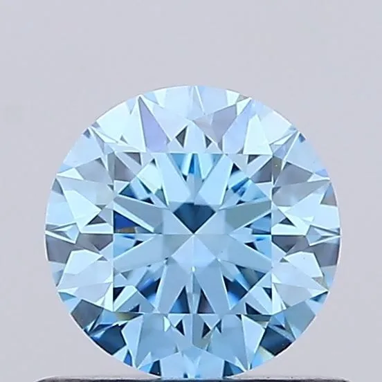 0.61ct ROUND Fancy Vivid Blue VVS2 Coloured Lab diamond