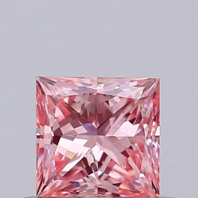 0.39ct PRINCESS Fancy Intense Pink VVS2 Coloured Lab diamond