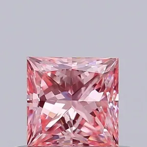 0.39ct PRINCESS Fancy Intense Pink VVS2 Coloured Lab diamond