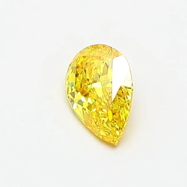 0.45ct PEAR Fancy Vivid Yellow VS1 Coloured Lab diamond
