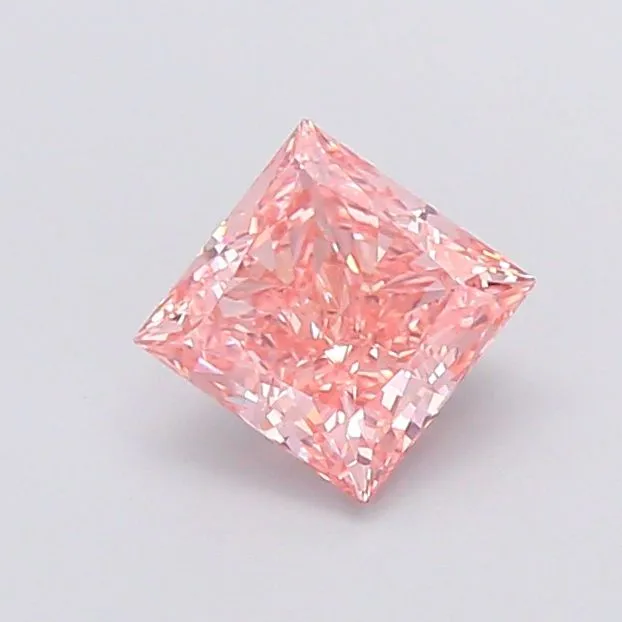 1.63ct PRINCESS Fancy Vivid Brownish Pink VS1 Coloured Lab diamond