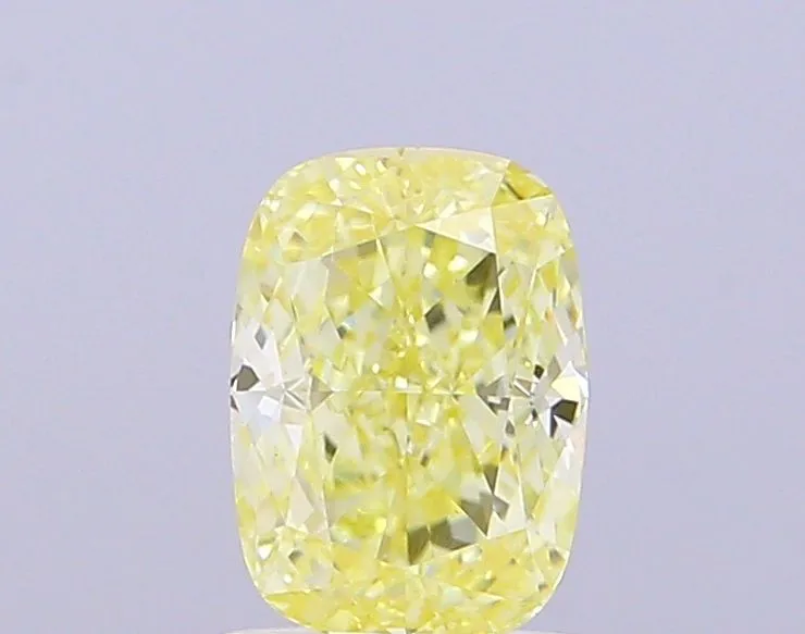 1.15ct CUSHION Fancy Intense Yellow VS1 Coloured Lab diamond