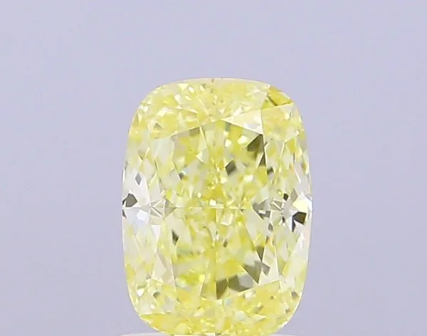 1.15ct CUSHION Fancy Intense Yellow VS1 Coloured Lab diamond