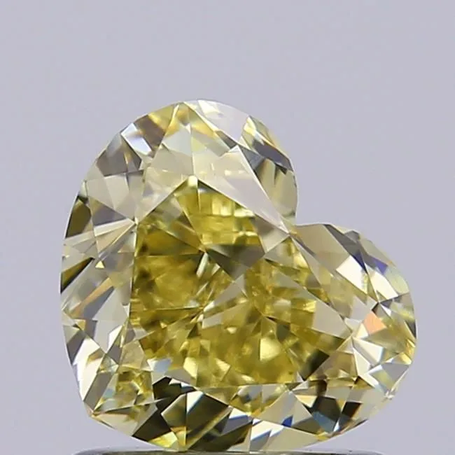 1.00ct HEART Fancy Light Gray Yellow VS2 Coloured Lab diamond