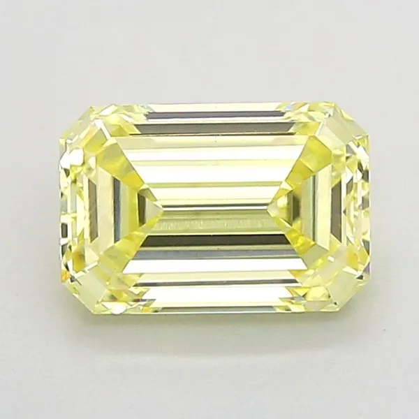 1.26ct EMERALD Fancy Yellow VVS2 Coloured Lab diamond
