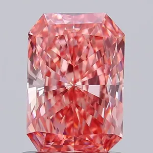 0.95ct RADIANT Fancy Vivid Pink VVS2 Coloured Lab diamond