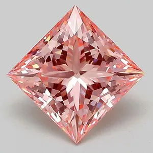 2.08ct PRINCESS Fancy Vivid Pink VVS2 Coloured Lab diamond