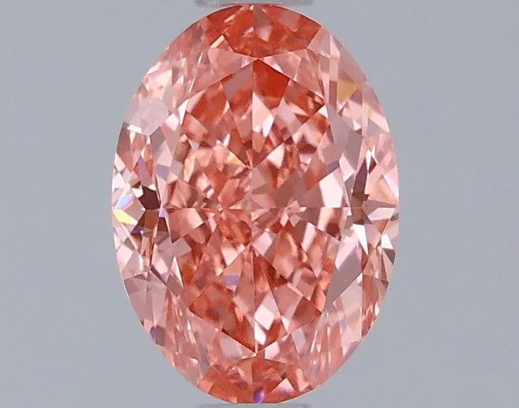 0.92ct OVAL Fancy Vivid Pink VVS2 Coloured Lab diamond