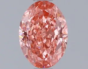 0.92ct OVAL Fancy Vivid Pink VVS2 Coloured Lab diamond