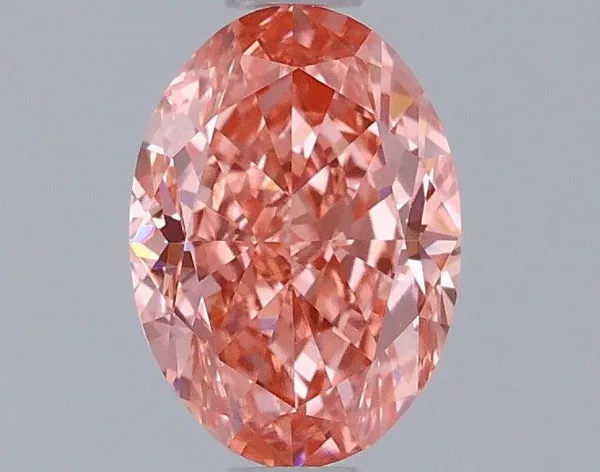 0.92ct OVAL Fancy Vivid Pink VVS2 Coloured Lab diamond