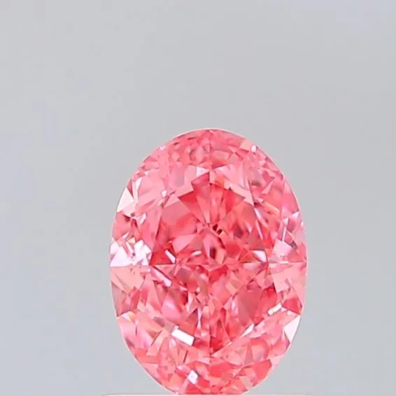 0.89ct OVAL Fancy Vivid Pink VVS2 Coloured Lab diamond