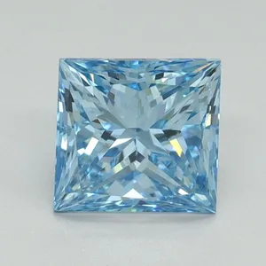 1.52ct PRINCESS Fancy Vivid Blue VS1 Coloured Lab diamond