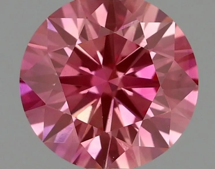 0.54ct ROUND Fancy Vivid Pink VVS1 Coloured Lab diamond