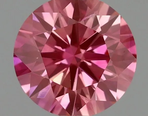 0.54ct ROUND Fancy Vivid Pink VVS1 Coloured Lab diamond