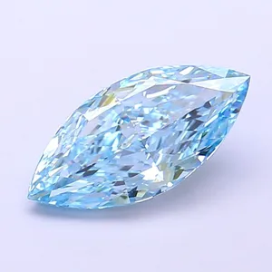 1.54ct MARQUISE Fancy Vivid Blue VVS2 Coloured Lab diamond
