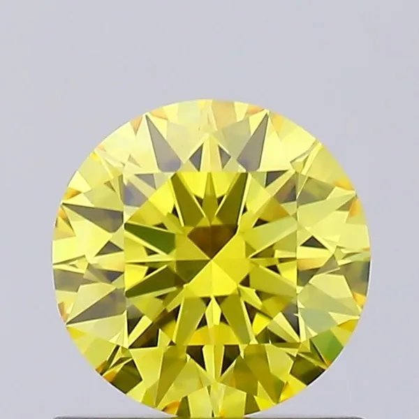 0.64ct ROUND Fancy Vivid Yellow VVS2 Coloured Lab diamond