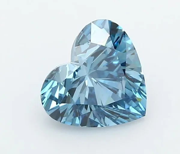 1.53ct HEART Fancy Vivid Blue VVS2 Coloured Lab diamond