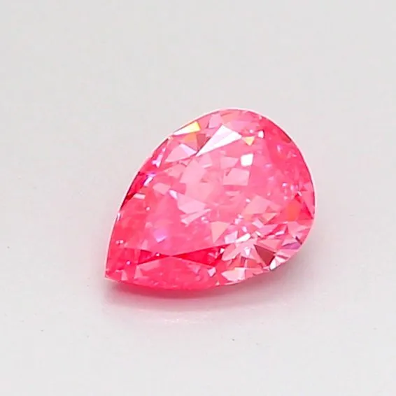 0.4ct PEAR Fancy Vivid Pink VVS2 Coloured Lab diamond