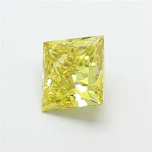 3ct PRINCESS Fancy Intense Yellow VS1 Coloured Lab diamond