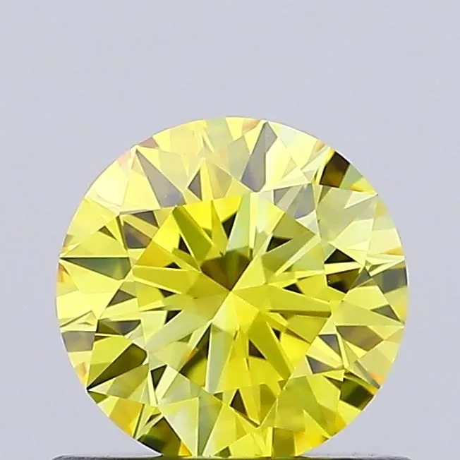 0.65ct ROUND Fancy Vivid Yellow VVS1 Coloured Lab diamond