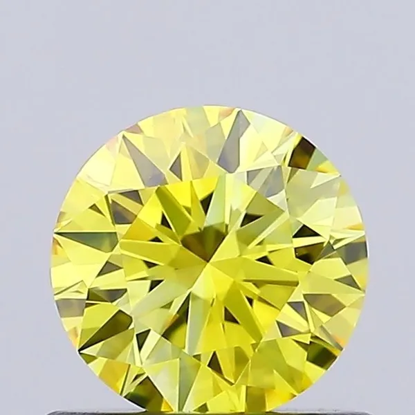 0.65ct ROUND Fancy Vivid Yellow VVS1 Coloured Lab diamond