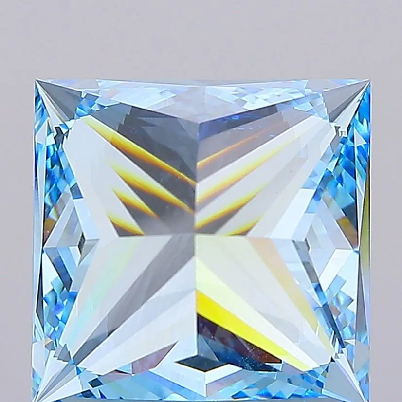 9.50ct PRINCESS Fancy Vivid Blue VVS2 Coloured Lab diamond