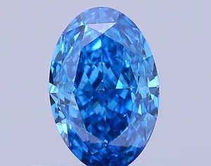 0.56ct OVAL Fancy Vivid Blue VS1 Coloured Lab diamond