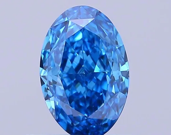 0.56ct OVAL Fancy Vivid Blue VS1 Coloured Lab diamond