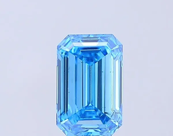 1.3ct EMERALD Fancy Vivid Blue SI1 Coloured Lab diamond