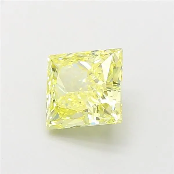 1.14ct PRINCESS Fancy Intense Yellow VS2 Coloured Lab diamond