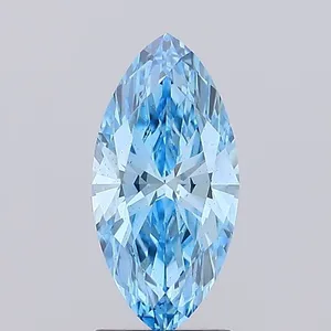 1.56ct MARQUISE Fancy Vivid Blue VS1 Coloured Lab diamond