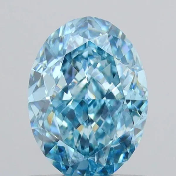 1.05ct OVAL Fancy Vivid Blue VVS2 Coloured Lab diamond