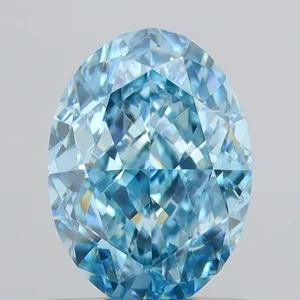 1.05ct OVAL Fancy Vivid Blue VVS2 Coloured Lab diamond