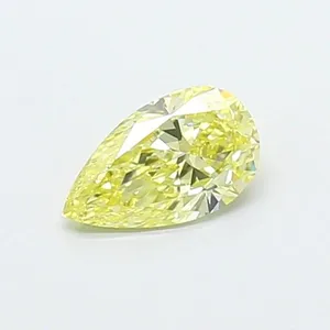 0.32ct PEAR Fancy Intense Yellow VVS2 Coloured Lab diamond