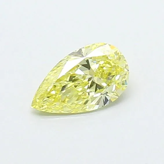 0.32ct PEAR Fancy Intense Yellow VVS2 Coloured Lab diamond