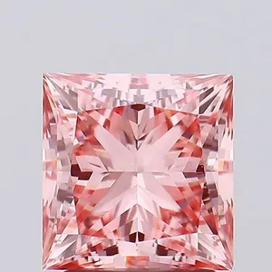 2.01ct PRINCESS Fancy Vivid Pink VVS2 Coloured Lab diamond