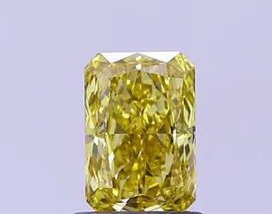 1.01ct RADIANT Fancy Vivid Yellow SI1 Coloured Lab diamond