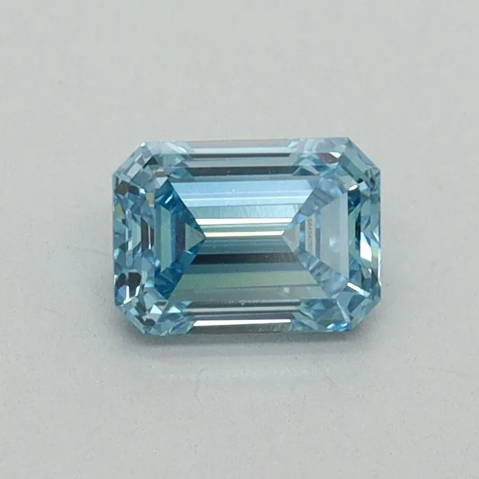0.51ct EMERALD Fancy Vivid Blue VS1 Coloured Lab diamond