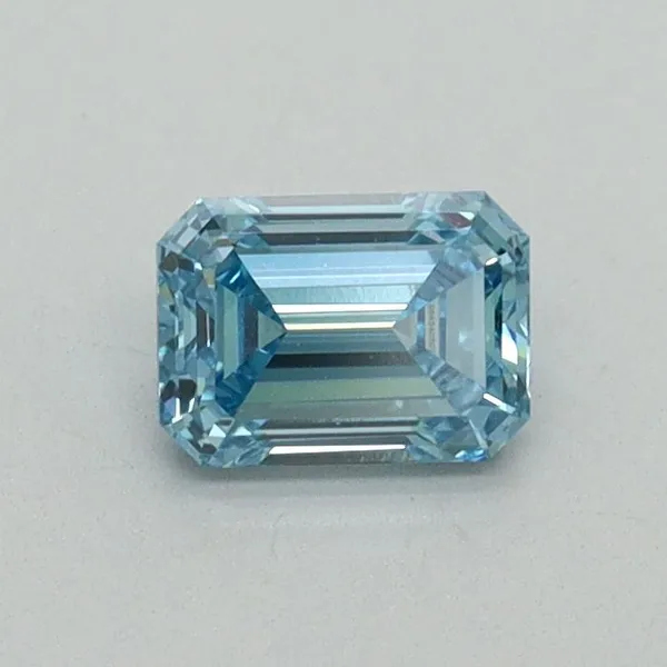 0.51ct EMERALD Fancy Vivid Blue VS1 Coloured Lab diamond