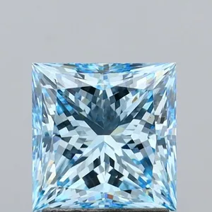 2.1ct PRINCESS Fancy Vivid Blue VVS2 Coloured Lab diamond