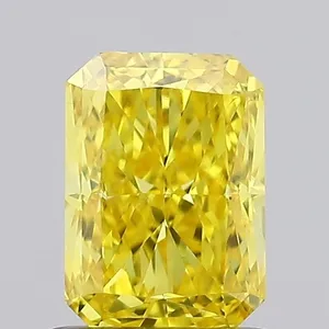1.12ct RADIANT Fancy Vivid Yellow VS1 Coloured Lab diamond