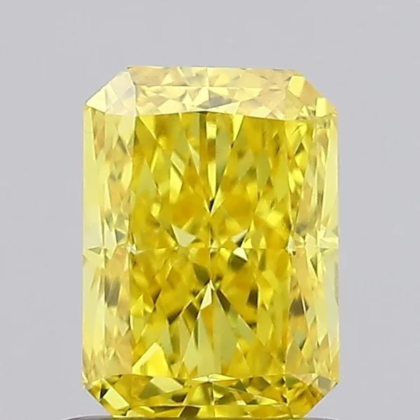 1.12ct RADIANT Fancy Vivid Yellow VS1 Coloured Lab diamond