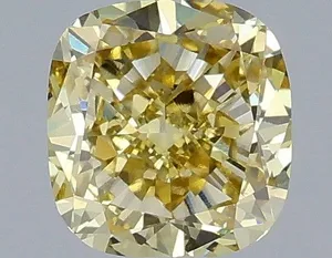 1.07ct CUSHION Fancy Yellow VS1 Coloured Lab diamond