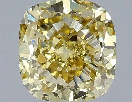 1.07ct CUSHION Fancy Yellow VS1 Coloured Lab diamond